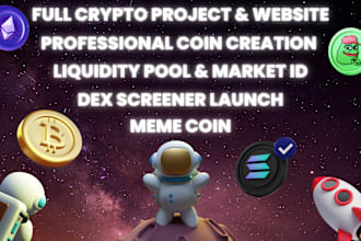 crypto meme coin, website, liquidity pool and dex screener