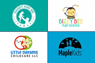 do creative daycare, childcare logo design with source file