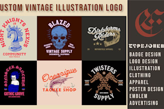 design vintage badge illustration for logo and tshirt