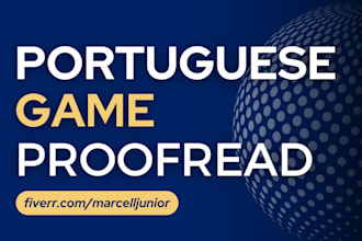proofread a game in portuguese