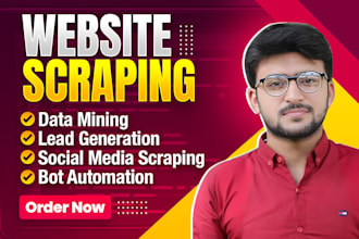 do web scraping, python automation, data extraction, and website mining