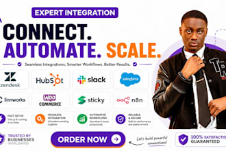 integrate zendesk hubspot slack salesforce linnworks woocommerce sticky n8n
