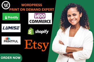 build print on demand wordpress website printful, printify, woocommerce store