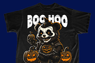 trendy and modern tshirt design halloween