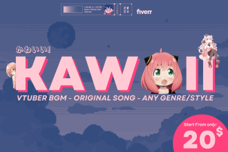 produce kawaii or cute bgm, for vtuber, intro, outro, loop in 24 hours