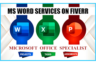 do any type of ms office work, microsoft office word, excel, powerpoint