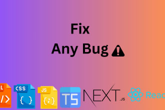 fix any bug in html,css,javascript,typescript reactjs,nextjs