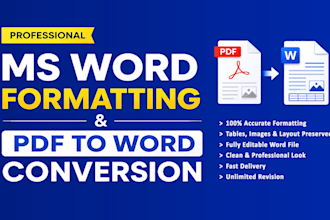 do ms word document formatting, convert PDF to word