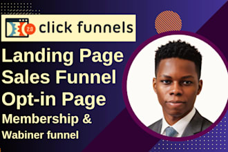 build clickfunnels landing page, sales funnel, webinar, membership or ghl expert