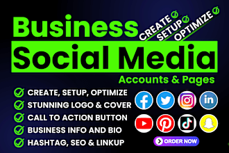 create social media accounts professionally and set up business pages