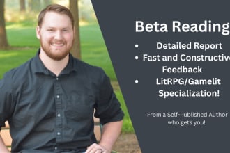 beta read your litrpg, fantasy, or science fiction novel