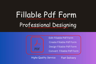 create fillable pdf form or design fillable pdf