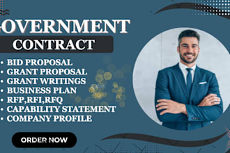 find, write and respond to  rfp, government contract, grant bid proposal