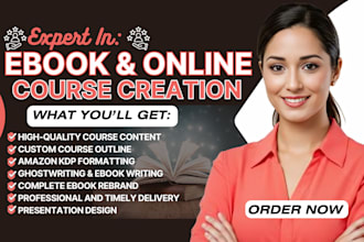 create ebook online course, course creation, PPT, book formatting for amazon KDP