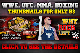 design wwe, ufc, mma, wrestling, boxing youtube thumbnail