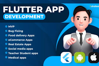 do flutter app development for android and ios with firebase