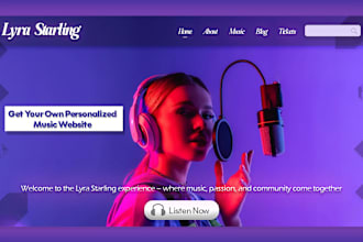 design and build music website for music artist, dj, band, or record label