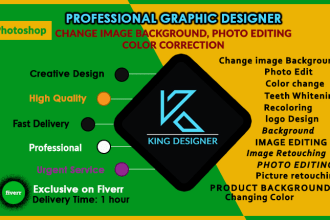 do photo editing, change images background, color correction