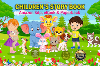 do children book illustration and cover, children story book illustration