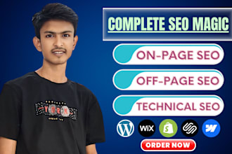 do complete SEO for wordpress, shopify, wix, squarespace
