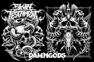 do brutal, horror, metal, dark art illustration