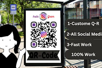 make 4 custom qr code for all social media platform like instagram facebook etc