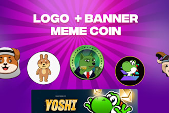 create cryptocurrency logo coin and twitter banner design