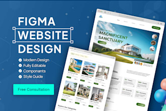 design real estate website or landing page UI UX in figma
