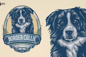 create a unique vintage animal logo design with hand drawn