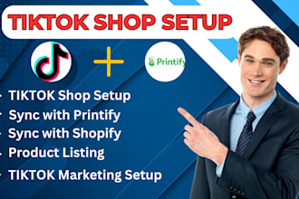 setup tiktok shop in UK and USA, print on demand with printify