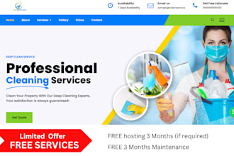 design cleaning service website and cleaning business website