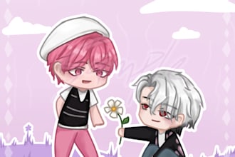 draw chibi art commissions in my style