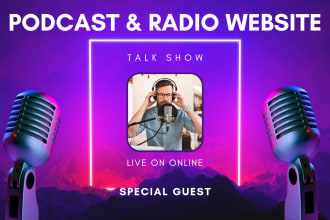 build responsive podcast website, radio website, music website