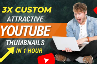 design catchy, attractive and clickbait youtube thumbnail