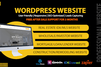 build mortgage loan, real estate, construction,home remodeling wordpress website