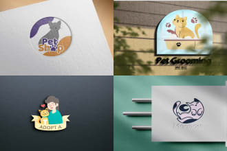 design professional pet shop, dog, animal , pet store logo
