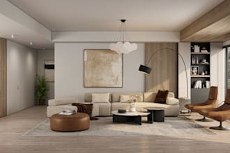 create interior design and realistic 3d rendering