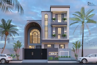 do 3d exterior rendering and walk through animation