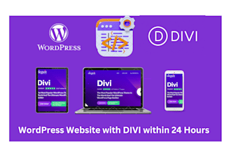do divi theme installation and setup within 6 hours