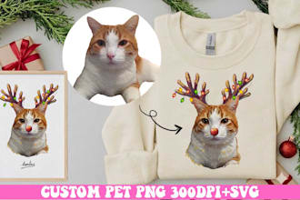 design custom christmas pet portrait