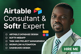 do airtable database setup, airtable expert, airtable automation, jotform, softr