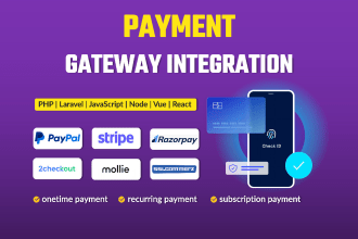 integrate payment gateway like paypal, stripe, mollie in php, laravel website