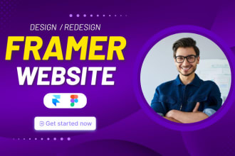 create responsive framer website design, figma to framer website, landing page
