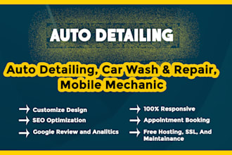 create auto detailing, car repair mobile mechanic website
