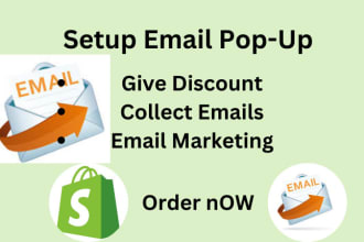 setup shopify email pop up for email marketing, give discount coupon