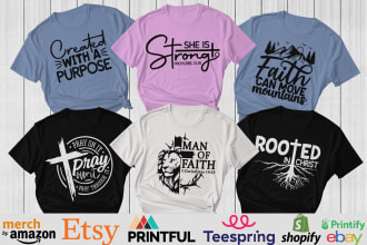 do custom typography christian t shirt and graphic design