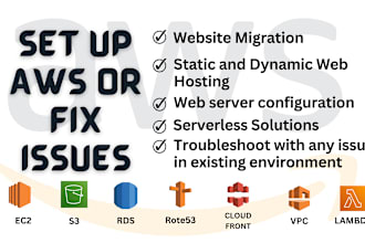 setup amazon AWS ec2, rds, s3, lightsail and fix issues