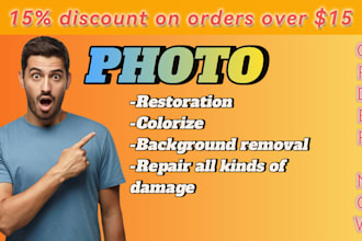 do photo restoration, fix and colorize damaged photos
