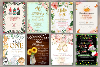 design custom invitation card, christmas card, greeting card within 6 hours