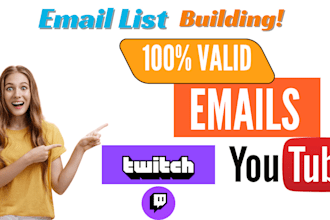 find valid emails from youtube or twitch channels